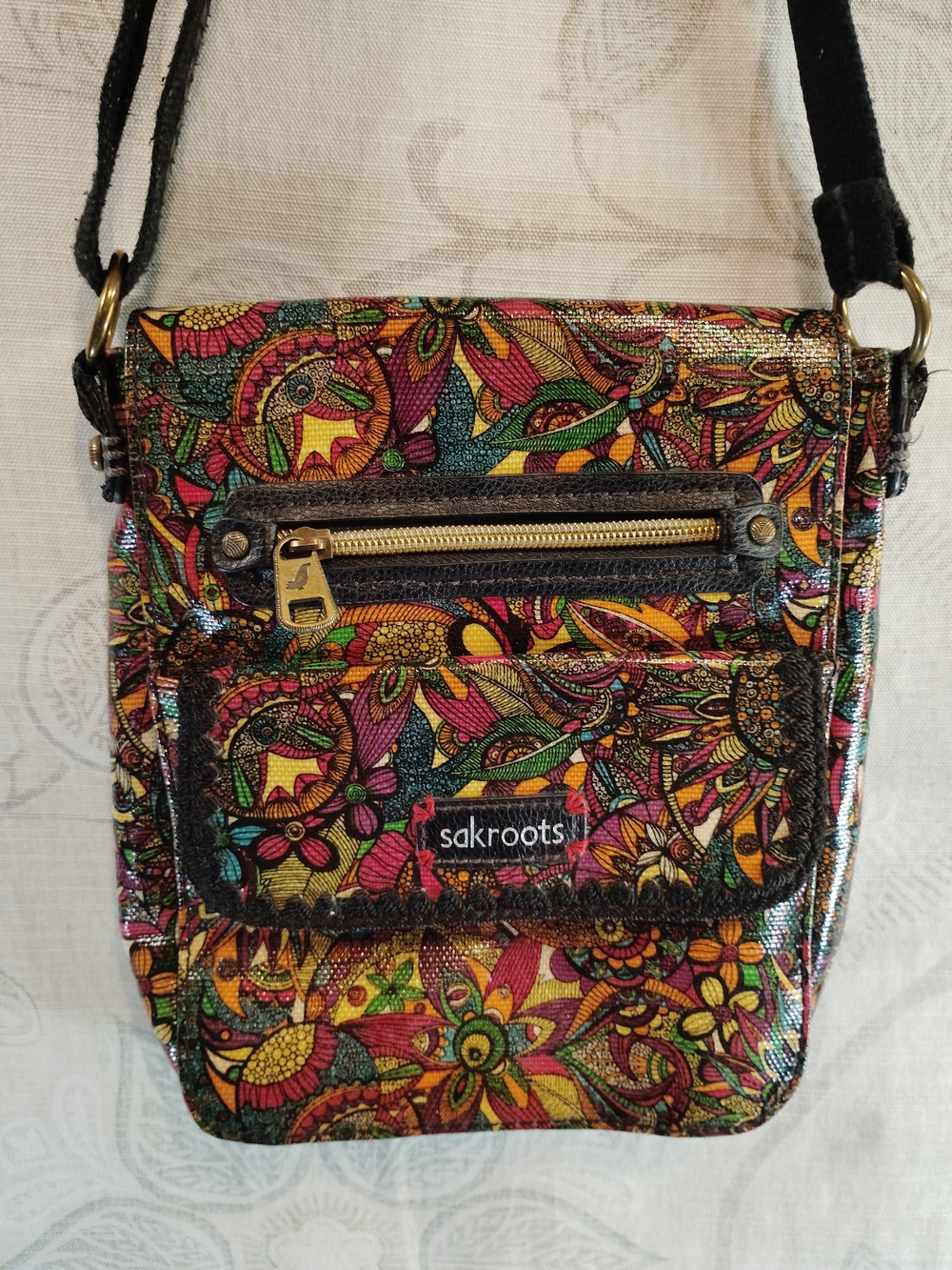 Sakroots Multicolor Floral Crossbody Bag